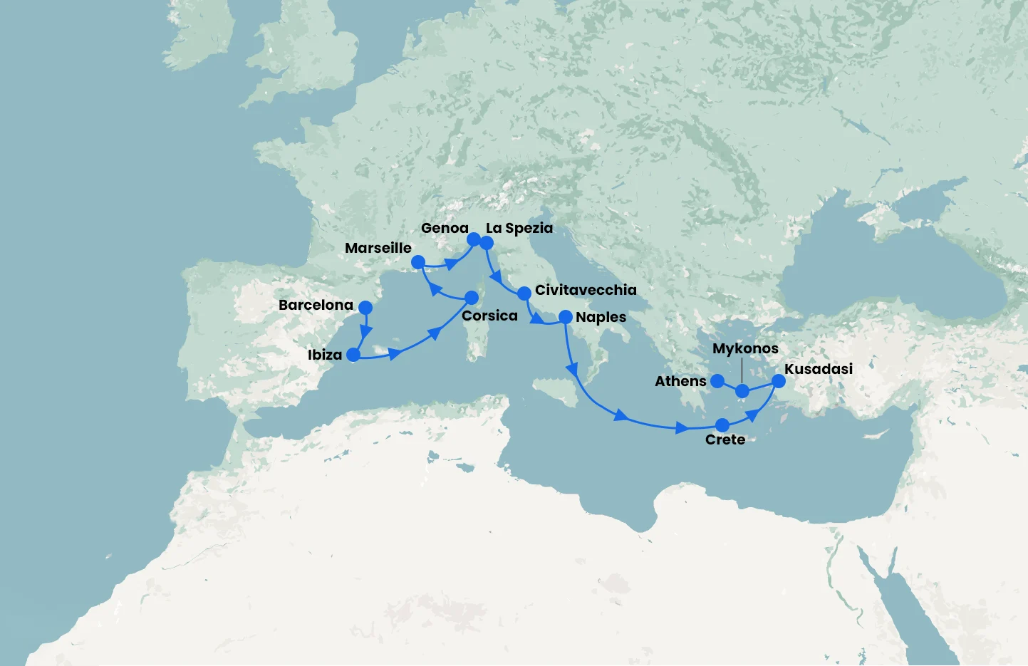 Med Explorer - Barcelona to Athens - with Sun Princess